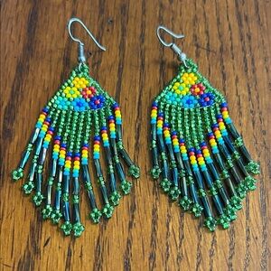 Colorful Seed Bead Dangle Earrings
